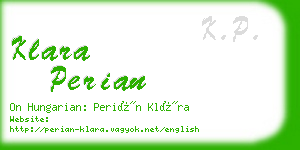 klara perian business card